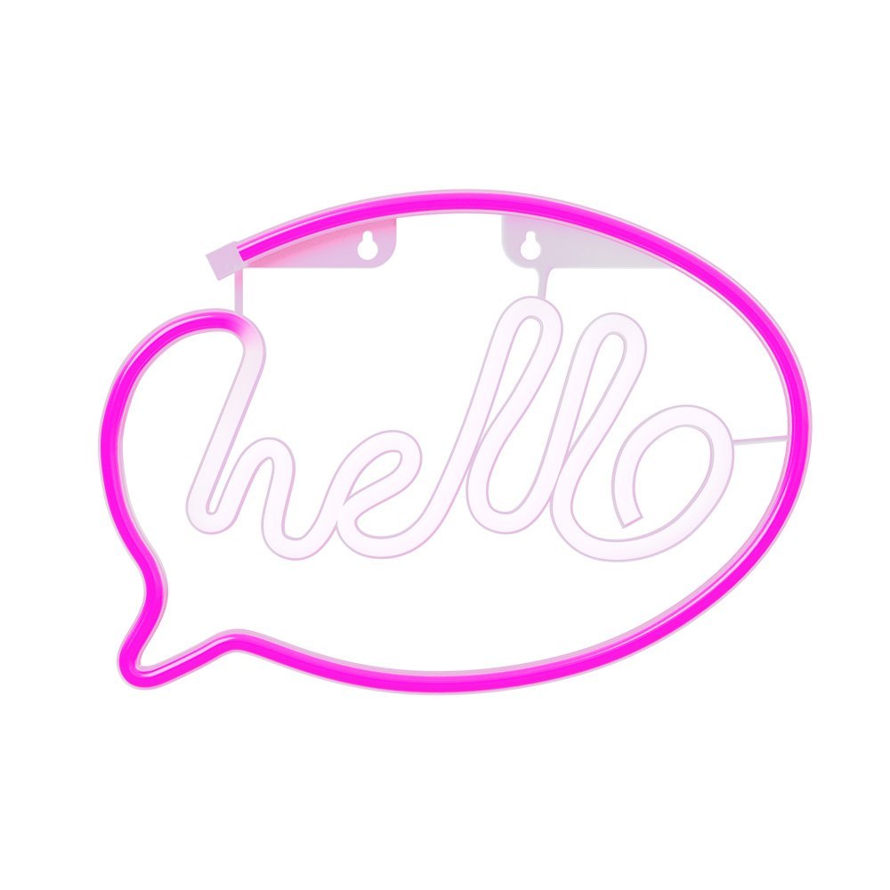 Neon LED HELLO róż biały Bat + USB FLNE15 Forever Light